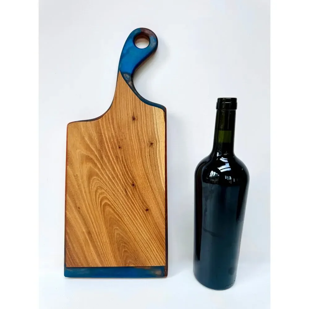 Z Branches Handmade Wood and Blue Resin Charcuterie Board